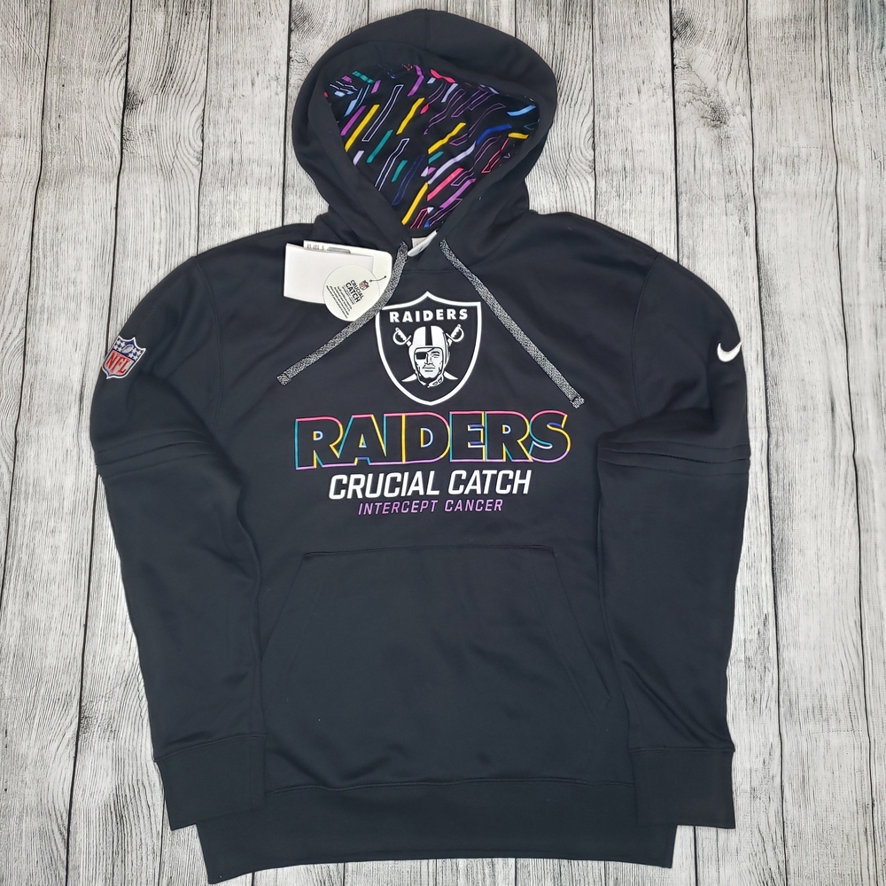Las Vegas Raiders Crucial Catch Black Breast Cancer Hoodie